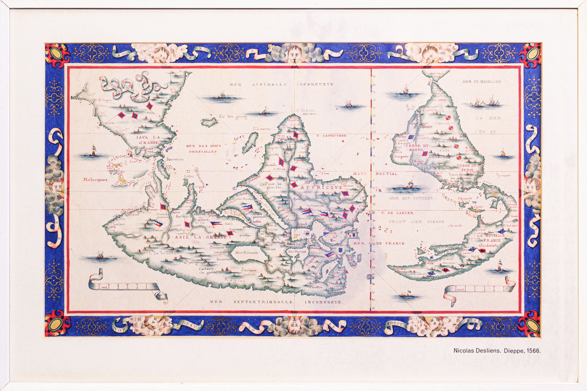 Mappemonde by Nicholas Desliens of Dieppe, 1566 - The Royal ...